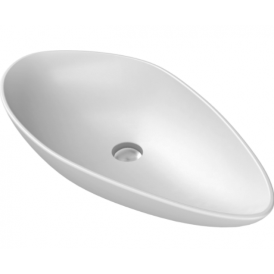 Επικαθήμενος Νιπτήρας Πορσελάνης 74x38cm Cerastyle Olive 0713000-97 Λευκό Ματ